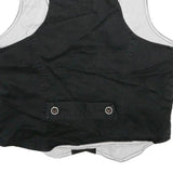 ROXY Womens Black Button Cotton Waistcoat XL Plain Casual Stylish Vest