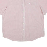 CHAPS Mens Red & White Striped Cotton Blend Shirt 2XL Button Down Short Sleeve