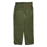 Carhartt B151 Olv Carpenter Pants - 35W 33L Green Cotton