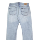 LEE Mens Jeans Blue Regular Straight Denim Light W32 L31 Classic Fit Zip Closure