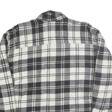 TRAIL'S END Mens Black & White Plaid Zip Jacket L Polyester Casual Checked