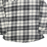 TRAIL'S END Mens Black & White Plaid Zip Jacket L Polyester Casual Checked