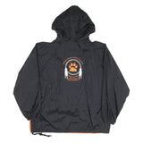 PORT AND COMPANY Mens Orange & Black Hooded Windbreaker Jacket XL Nylon Plain