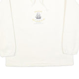 Womens White Plain Pullover Jumper Crew Neck Basic Knit Size S Casual Soft