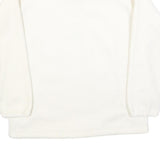 Womens White Plain Pullover Jumper Crew Neck Basic Knit Size S Casual Soft