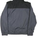 REEBOK Mens Black & Grey Jacket L Polyester Blend Zip Hooded Sportswear