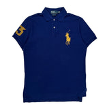 Number 3 On Sleeve Polo By Ralph Lauren Polo Shirt - Medium Blue Cotton