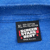 Screen Stars Single Stitch T-Shirt - XL Blue Cotton Blend