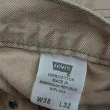 501 Levis Jeans - 38W 32L Beige Cotton