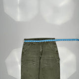 Carhartt Double Knee Carpenter Trousers - 29W 30L Green Cotton