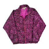 1980'S Quest Floral Shell Jacket - Large Purple Polyester