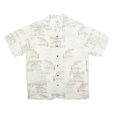 GUY HARVEY Mens Cream & Beige Printed Cotton Blend Shirt XL Relaxed Fit Casual