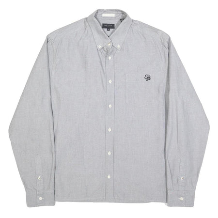 TED BAKER Mens Grey Cotton Blend Shirt XL Button Down Collar Long Sleeve Casual