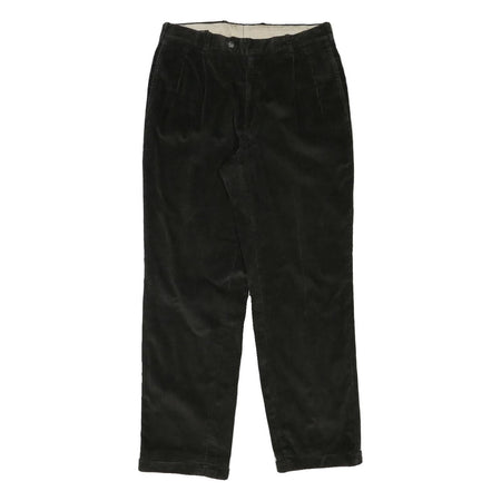 SONS AND HARWELL Mens Cotton Blend Black Regular Fit Straight Leg Trousers W30