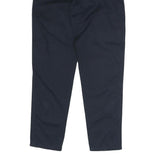 ROCCOBARROCO Womens Cotton Navy Blue Regular Fit Straight Leg Trousers W26 L30