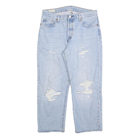LEVI'S 501 BIG E Womens Jeans Blue Regular Straight Denim Light W34 L27