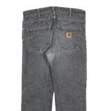 CARHARTT Mens Regular Fit Grey Denim Jeans W34 L26 Zip Closure Durable Style