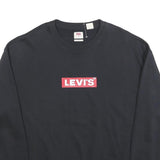 LEVI'S Womens Black S Cotton Crew Neck Pullover Sweatshirt Logo Print