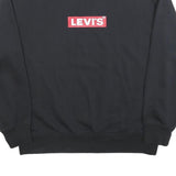 LEVI'S Womens Black S Cotton Crew Neck Pullover Sweatshirt Logo Print
