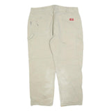 DICKIES Mens Jeans Beige Relaxed Straight Cotton Blend W40 L30 Workwear Zip
