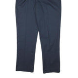 Mens Cotton Blend Navy Relaxed Fit Straight Leg Trousers W28 L31 Classic Casual