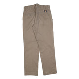 DICKIES Mens Cotton Blend Beige Regular Fit Straight Trousers W30 L30 Workwear