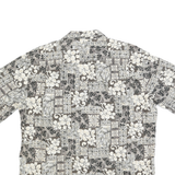 ROYAL CREATIONS Mens Black & Cream Floral Patchwork Shirt L Cotton Blend Casual