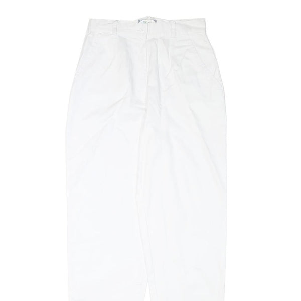 FREE Womens Cotton Blend White Relaxed Tapered Trousers W25 L29 Casual Summer