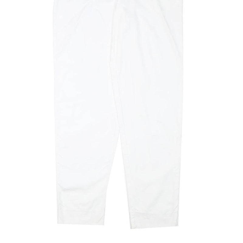 FREE Womens Cotton Blend White Relaxed Tapered Trousers W25 L29 Casual Summer