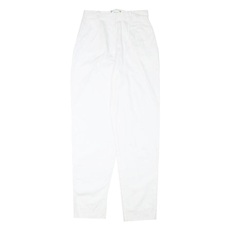 FREE Womens Cotton Blend White Relaxed Tapered Trousers W25 L29 Casual Summer
