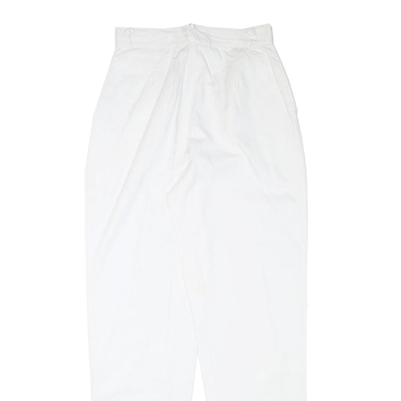 FREE Womens Cotton Blend White Relaxed Tapered Trousers W25 L29 Casual Summer