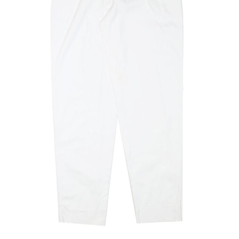 FREE Womens Cotton Blend White Relaxed Tapered Trousers W25 L29 Casual Summer