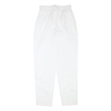 FREE Womens Cotton Blend White Relaxed Tapered Trousers W25 L29 Casual Summer