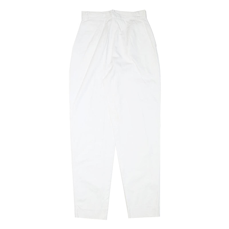 FREE Womens Cotton Blend White Relaxed Tapered Trousers W25 L29 Casual Summer