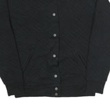 CHAPS Womens Black Quilted Jacket M Polyester Blend Button Closure Bomber