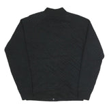 CHAPS Womens Black Quilted Jacket M Polyester Blend Button Closure Bomber