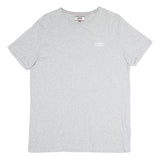 TOMMY JEANS Mens Grey Plain T-Shirt M Short Sleeve Crew Neck Casual Cotton Blend