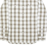 TIMBERLAND Mens White & Beige Check Shirt S Casual Cotton Long Sleeve Button