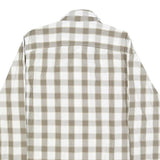 TIMBERLAND Mens White & Beige Check Shirt S Casual Cotton Long Sleeve Button