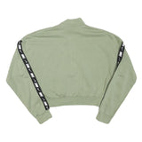 NIKE Womens Green Crop Half Zip Sweatshirt XS Nike Logo Tape