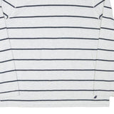 NAUTICA Mens White & Navy Striped Long Sleeve Crew Neck T-Shirt XL Casual Cotton