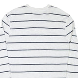NAUTICA Mens White & Navy Striped Long Sleeve Crew Neck T-Shirt XL Casual Cotton