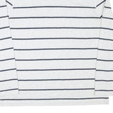 NAUTICA Mens White & Navy Striped Long Sleeve Crew Neck T-Shirt XL Casual Cotton