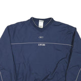 REEBOK Mens Blue Nylon Crew Neck XL Lucas Embroidered Pullover Sweatshirt