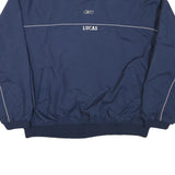 REEBOK Mens Blue Nylon Crew Neck XL Lucas Embroidered Pullover Sweatshirt