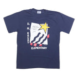 HANES Mens Navy Blue Graphic T-Shirt S Short Sleeve Crew Neck School Event