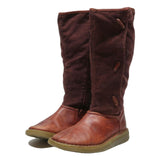 DR MARTENS Womens High Boots Brown Leather Synthetic UK 3 Casual