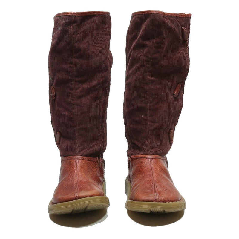 DR MARTENS Womens High Boots Brown Leather Synthetic UK 3 Casual