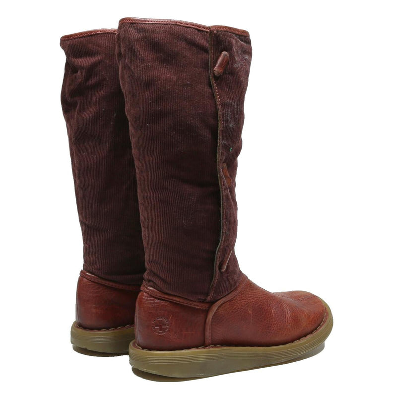 DR MARTENS Womens High Boots Brown Leather Synthetic UK 3 Casual
