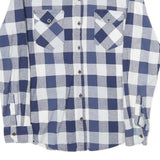 WRANGLER Mens Blue & White Check Shirt S Cotton Casual Long Sleeve Western